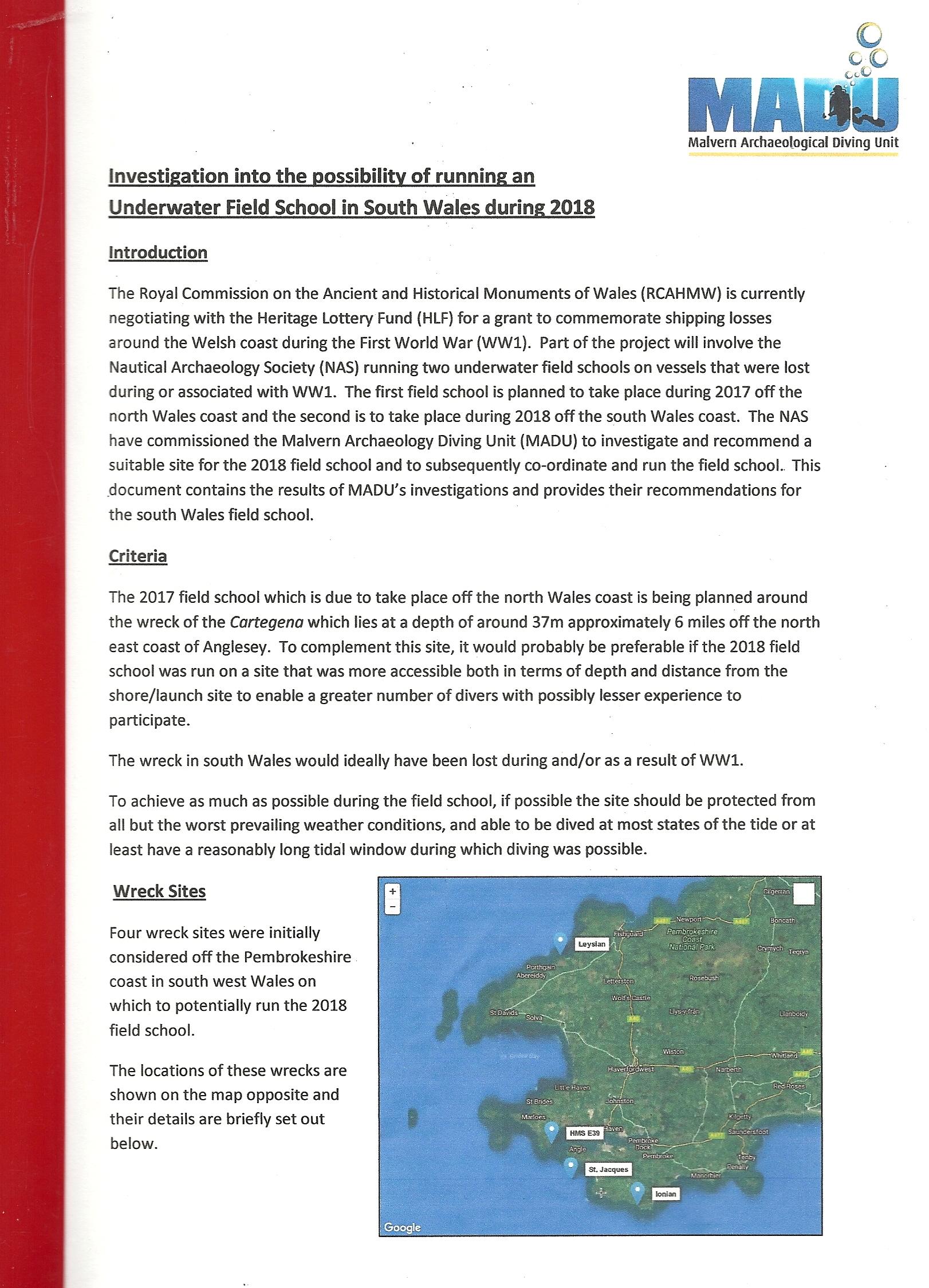 Report - RCAHMW / HLF Project 2017